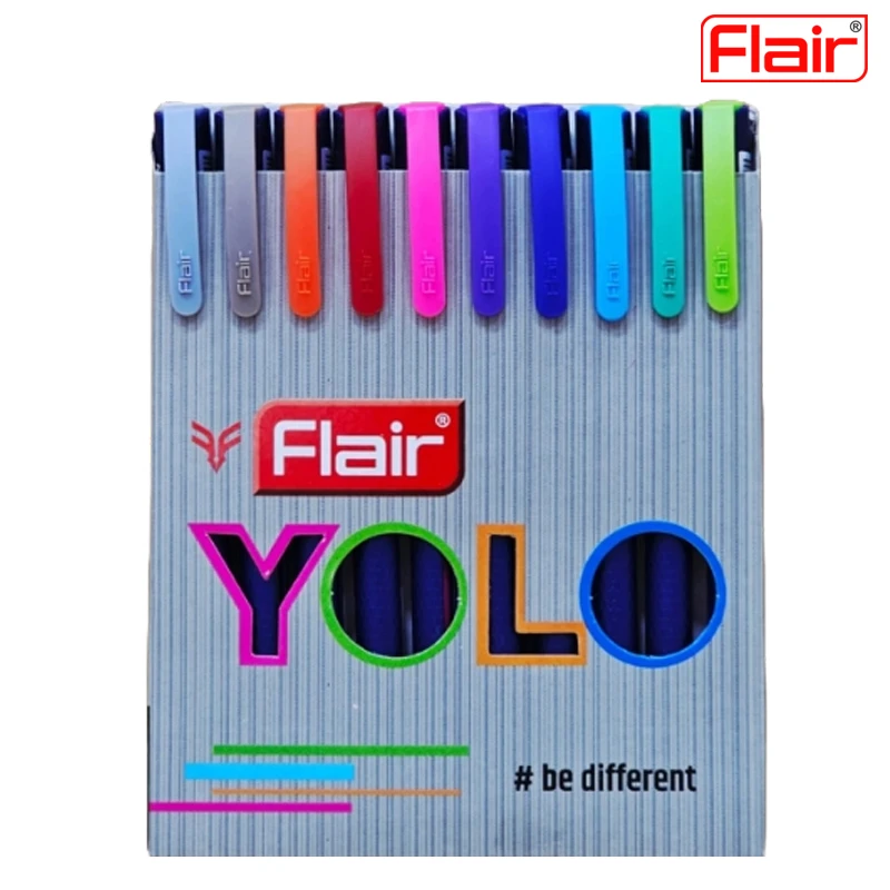FLAIR Yolo Trendz Ball Pen Pack Of 10 Color Pens , Smooth Writing Experience For Comfortable Writing (01.2023)